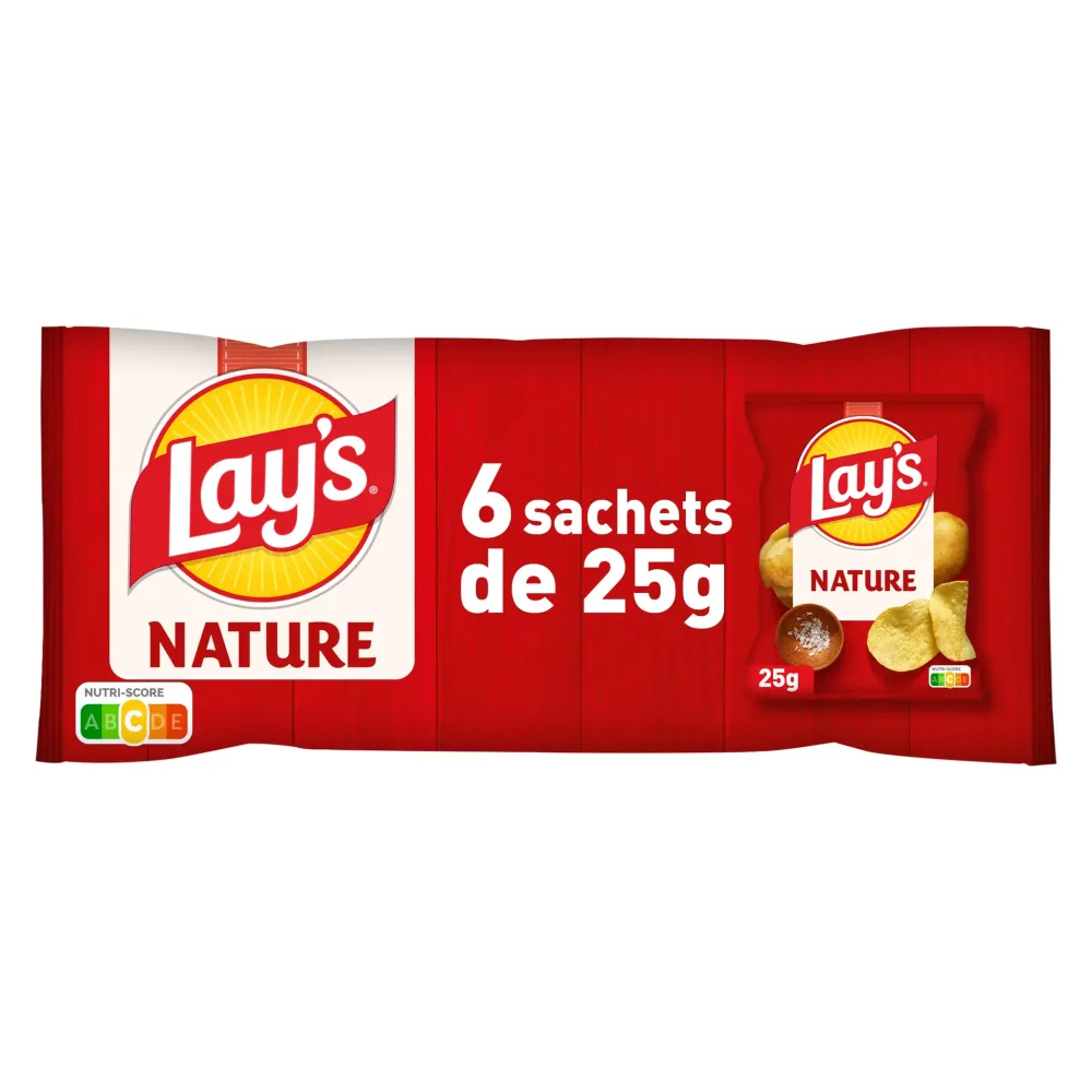 LAY'S Chips nature 6 sachets 6x25g